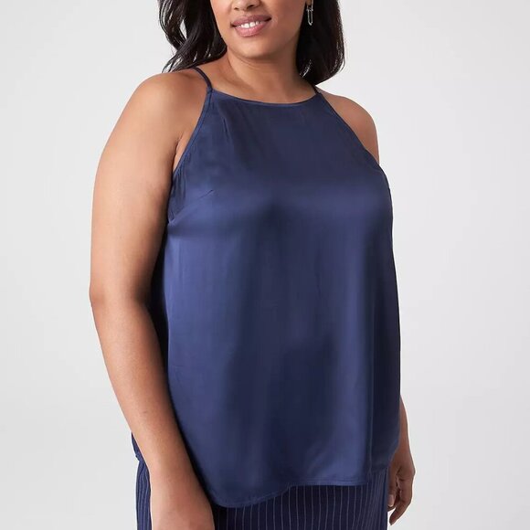 Lane Bryant Blue Nights Relaxed High-Neck Halter Top in Size 22 - Picture 1 of 11